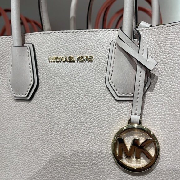 Michael Kors Mercer Medium Leather Messenger Powder Blush - Picture 5 of 16